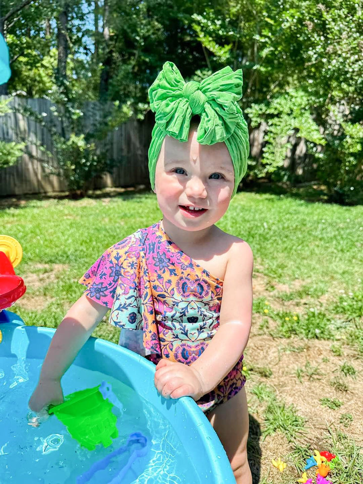 Tiki | Parakeet Green | Honeycomb Headwrap - Bunny Knots