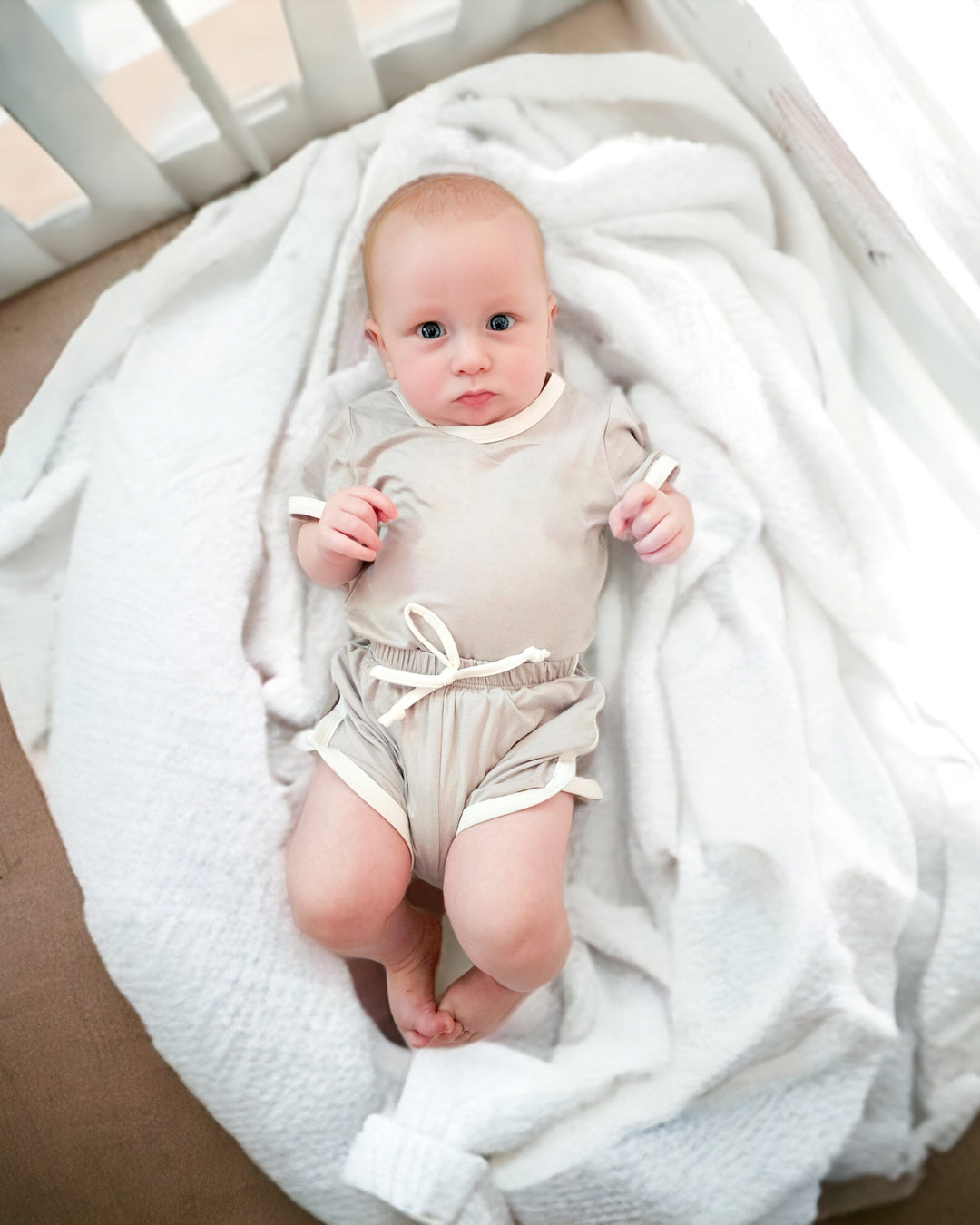 Fog Grey | Bamboo Retro Shortie Set - Bunny Knots