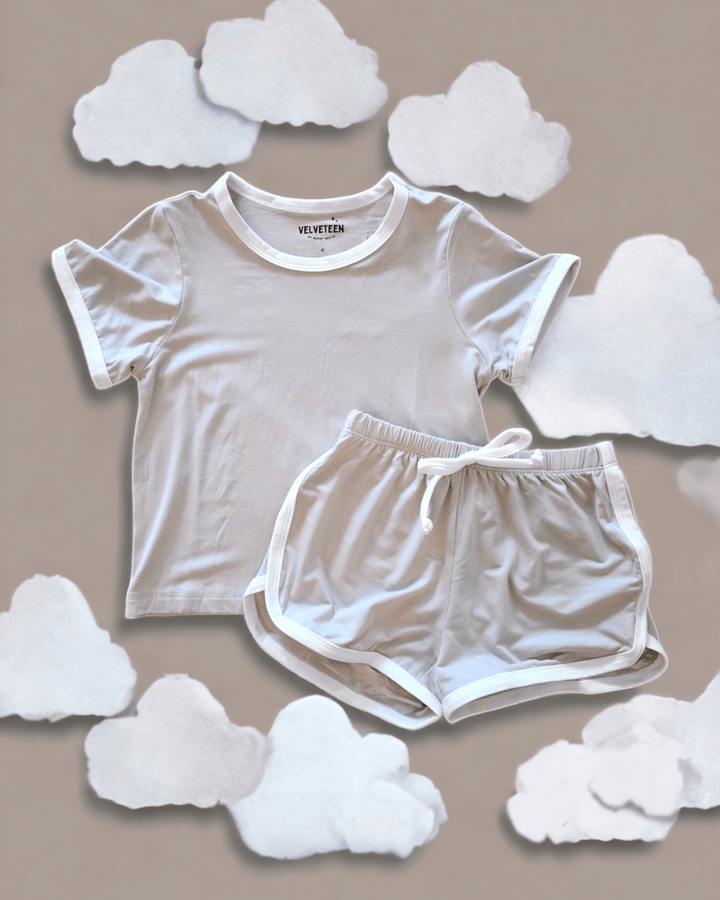 Fog Grey | Bamboo Retro Shortie Set - Bunny Knots