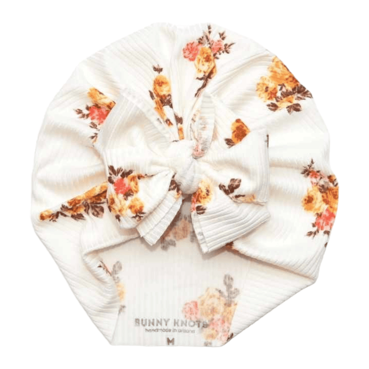 Potsie | Antique Floral | Brushed Rib Headwrap - Bunny Knots