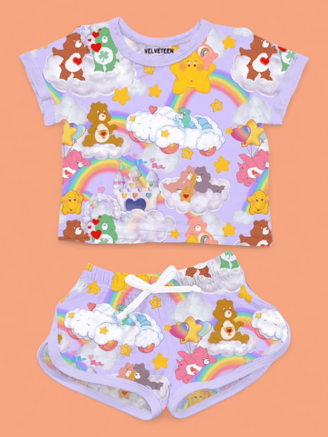 It's All Sunshine & Rainbows | Bamboo Retro Shortie Set - Bunny Knots