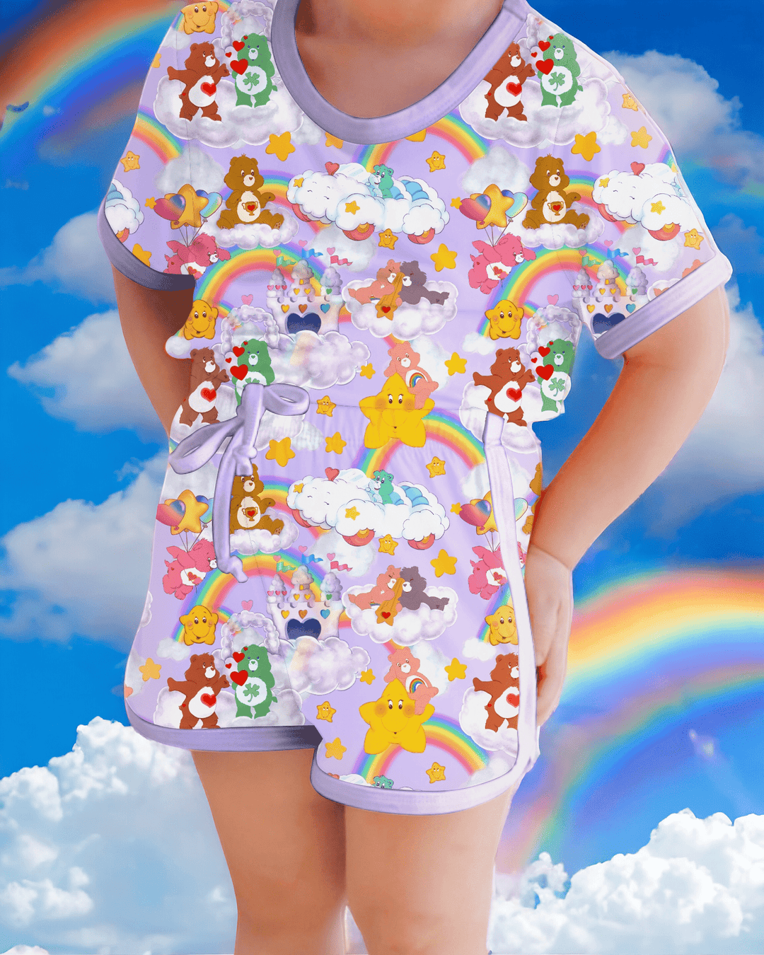 It's All Sunshine & Rainbows | Bamboo Retro Shortie Set - Bunny Knots