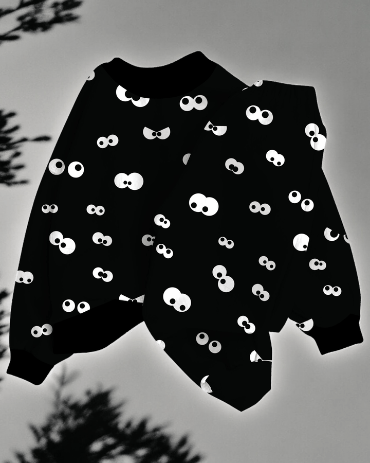 Watchful Eyes | Bamboo French Terry Jogger Set - Bunny Knots
