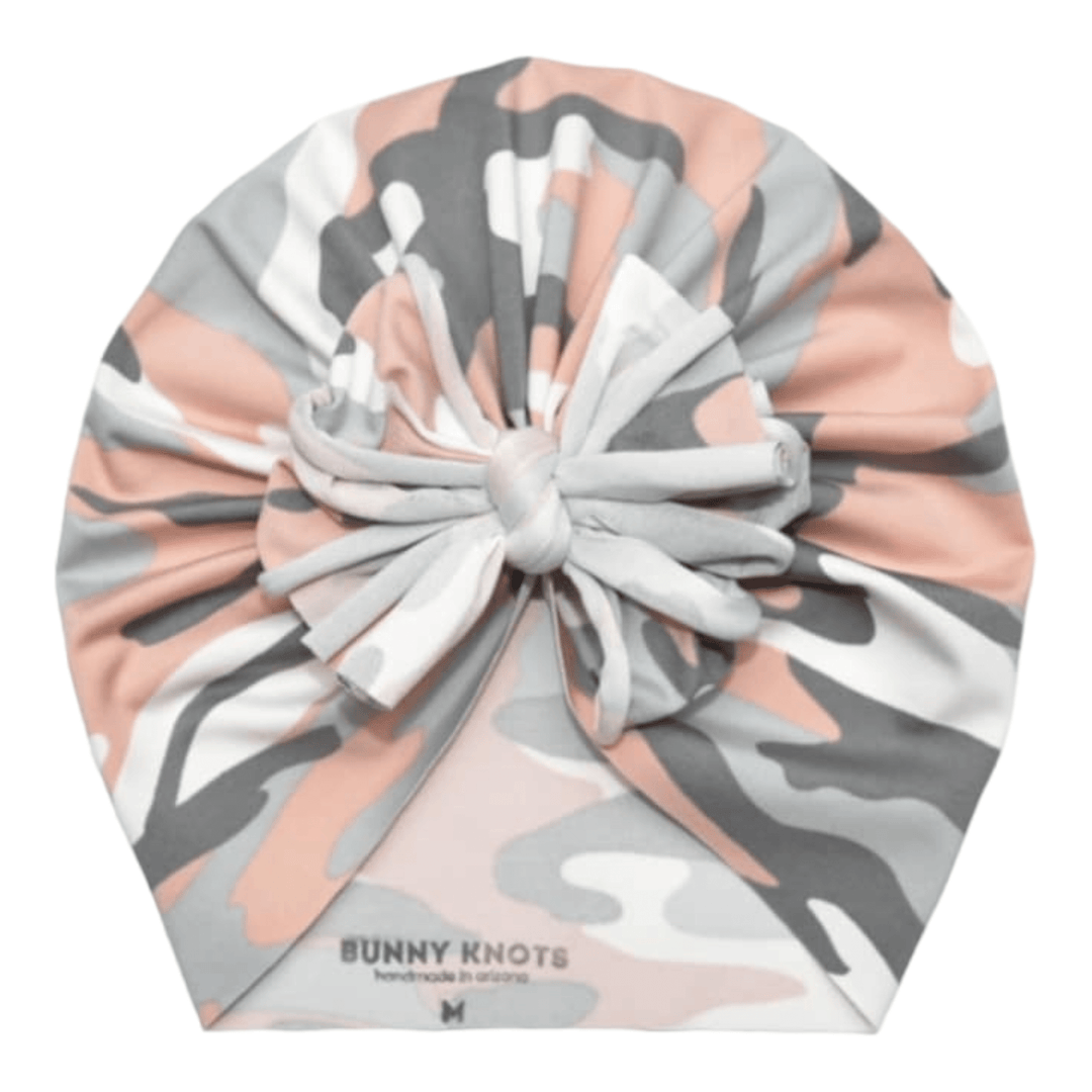 Jayne | Pink Camo | Swim Headwrap - Bunny Knots