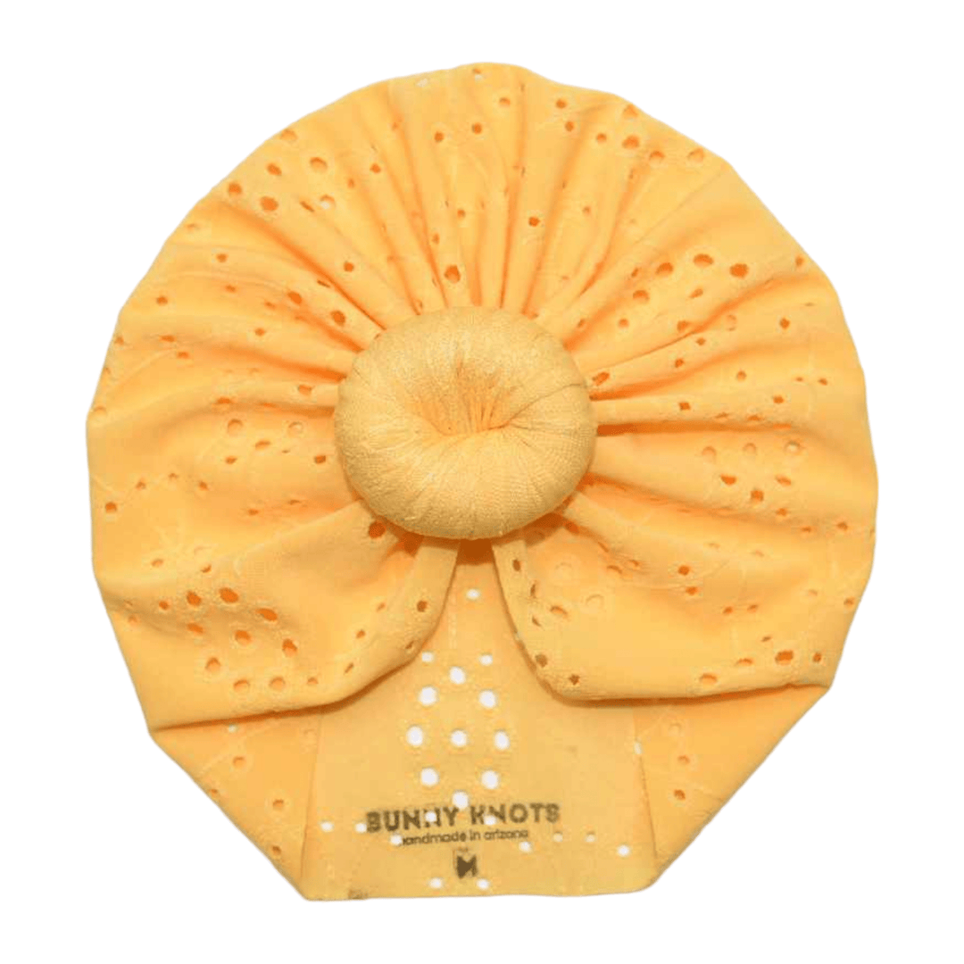 Sue Lee | Setting Sun | Eyelet Headwrap - Bunny Knots