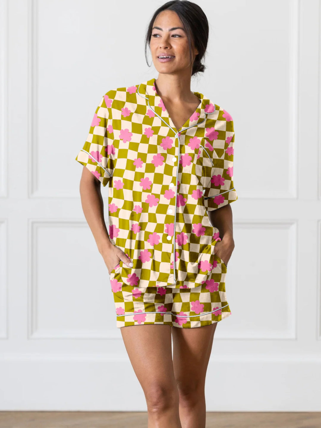 Wavy Dayz | Women's Lounge Short Set - Bunny Knots