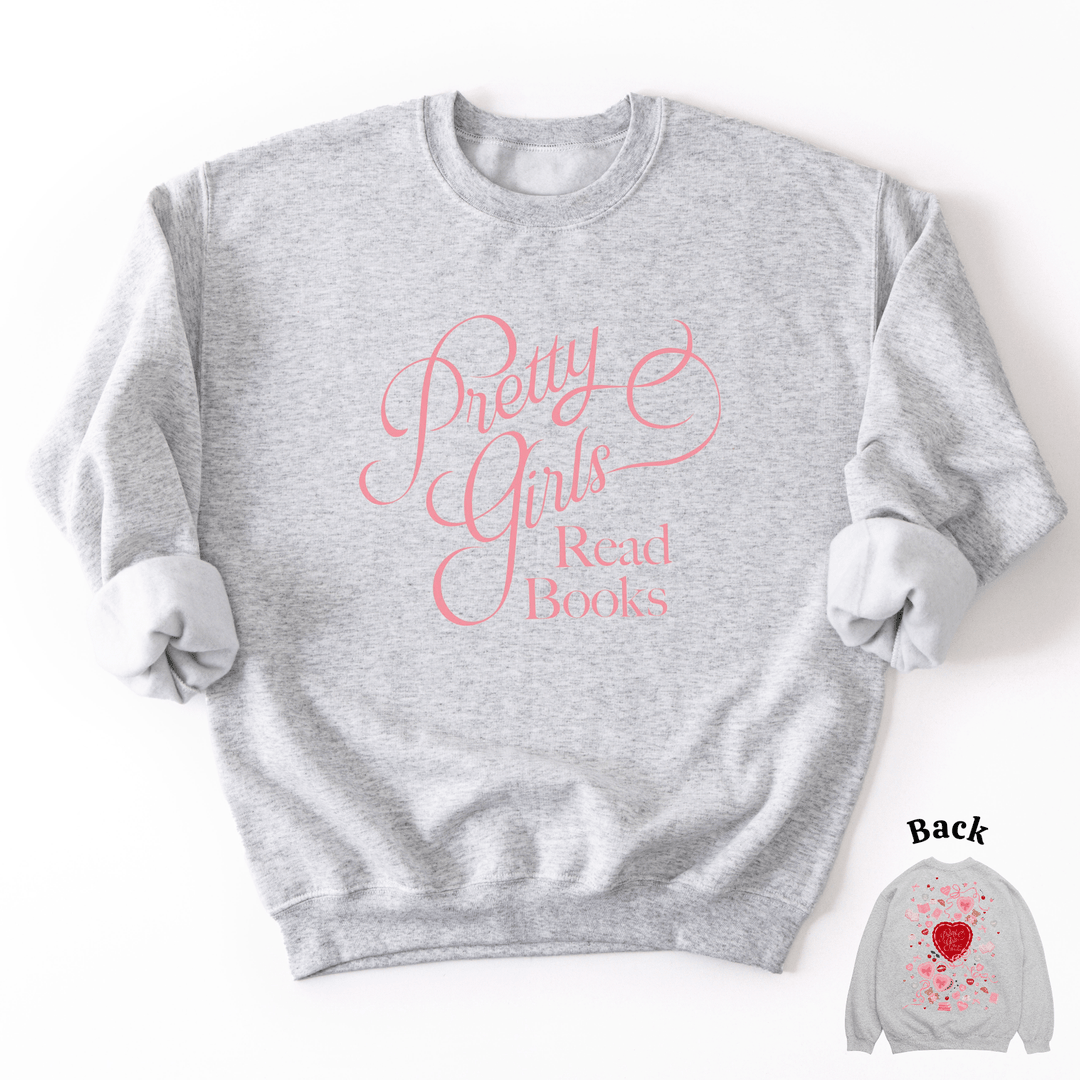 Pretty Girls Read Books Crewneck Sweatshirt - Bunny Knots
