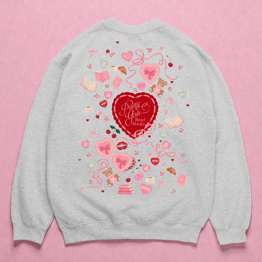 Pretty Girls Read Books Crewneck Sweatshirt - Bunny Knots