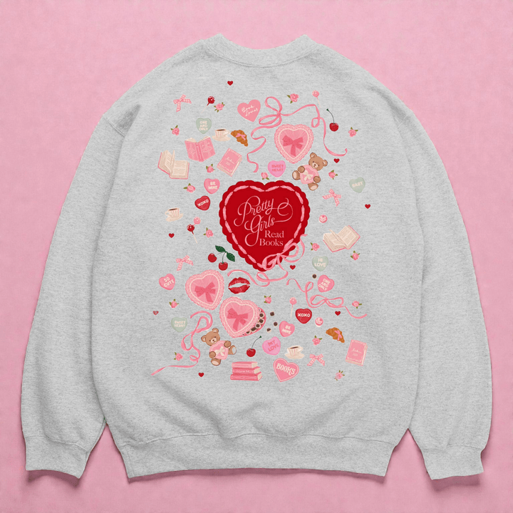 Pretty Girls Read Books Crewneck Sweatshirt - Bunny Knots