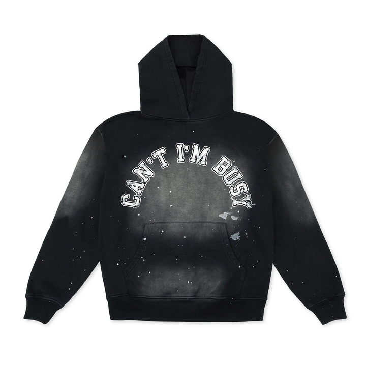 Can't I'm Busy Luxe Paint Splatter Oversized Hoodie