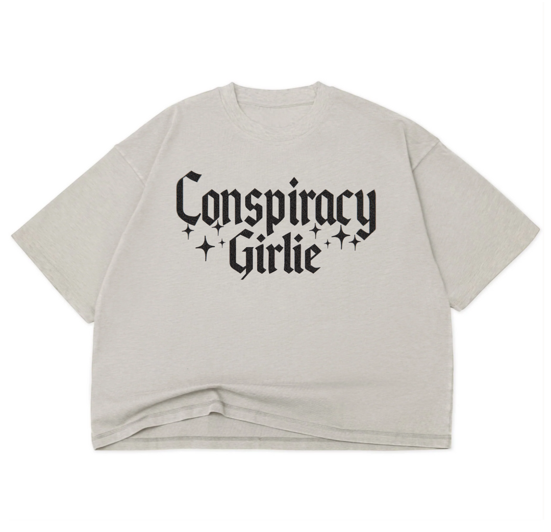 Conspiracy Girlie Luxe Crop Oversized Drop Sleeve T-Shirt