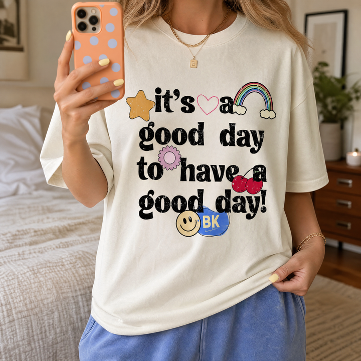 Have A Good Day Luxe Oversized Drop Sleeve T-Shirt