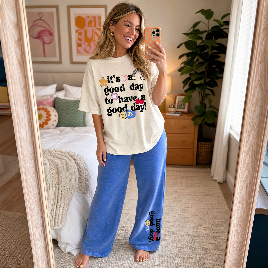Have A Good Day Luxe Oversized Drop Sleeve T-Shirt