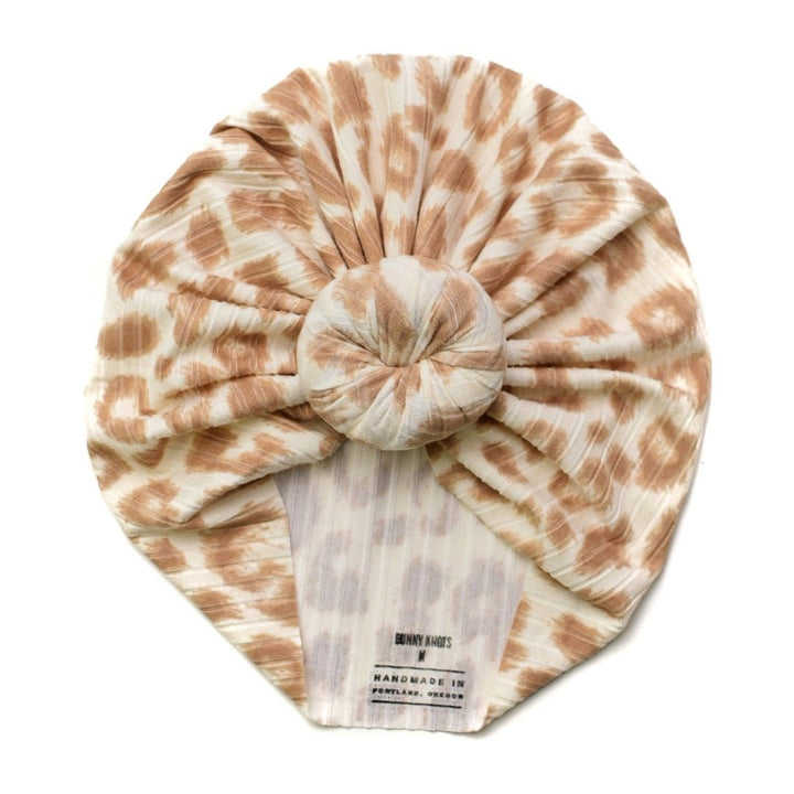 Savvy | Natural Leopard | Brushed Rib Headwrap - Bunny Knots