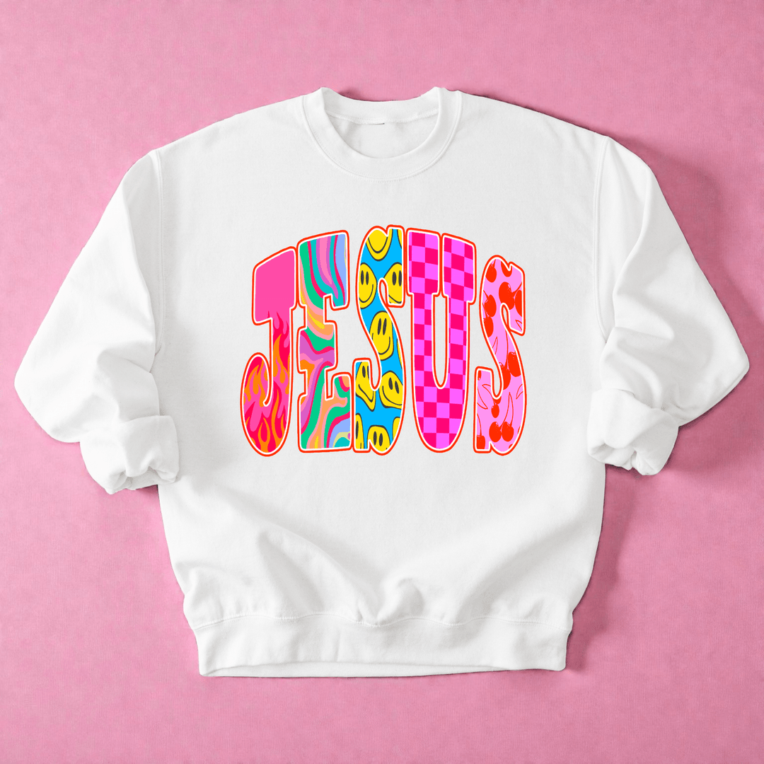 Peace, Love, & Jesus Crewneck Sweatshirt - Bunny Knots