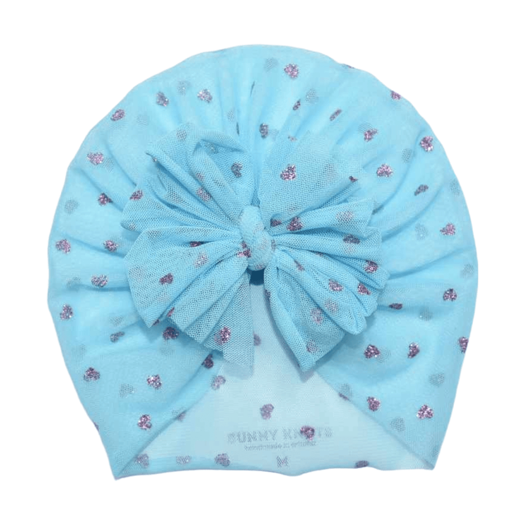 Cutesie | Glitter Heart | Boho Mesh Headwrap - Bunny Knots