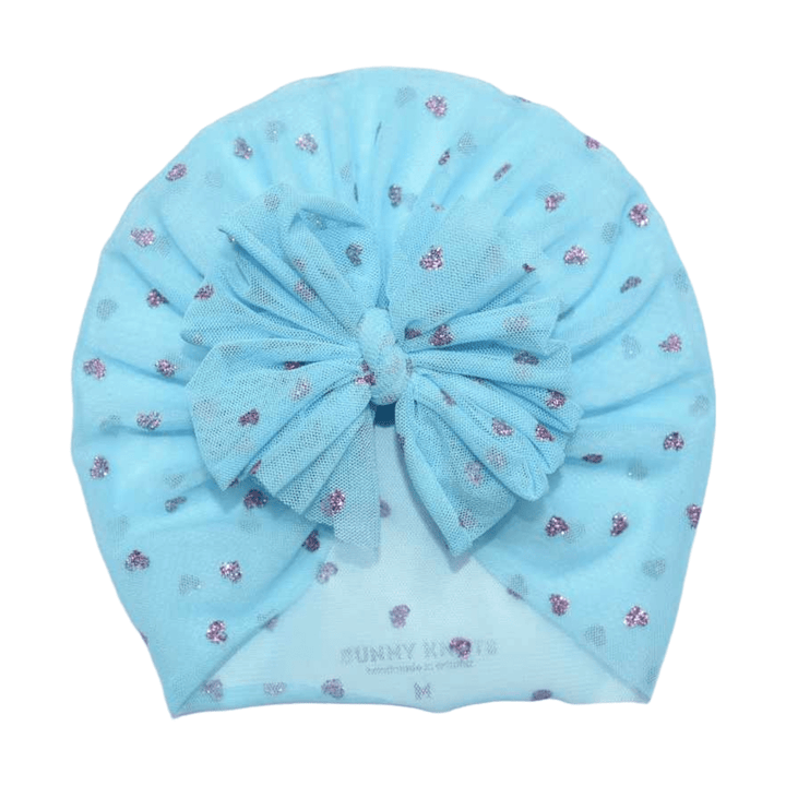 Cutesie | Glitter Heart | Boho Mesh Headwrap - Bunny Knots