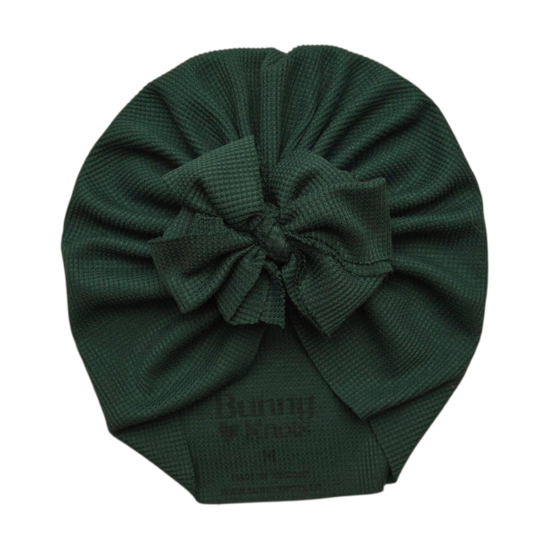 Eden | Evergreen | Thermal Waffle Headwrap - Bunny Knots