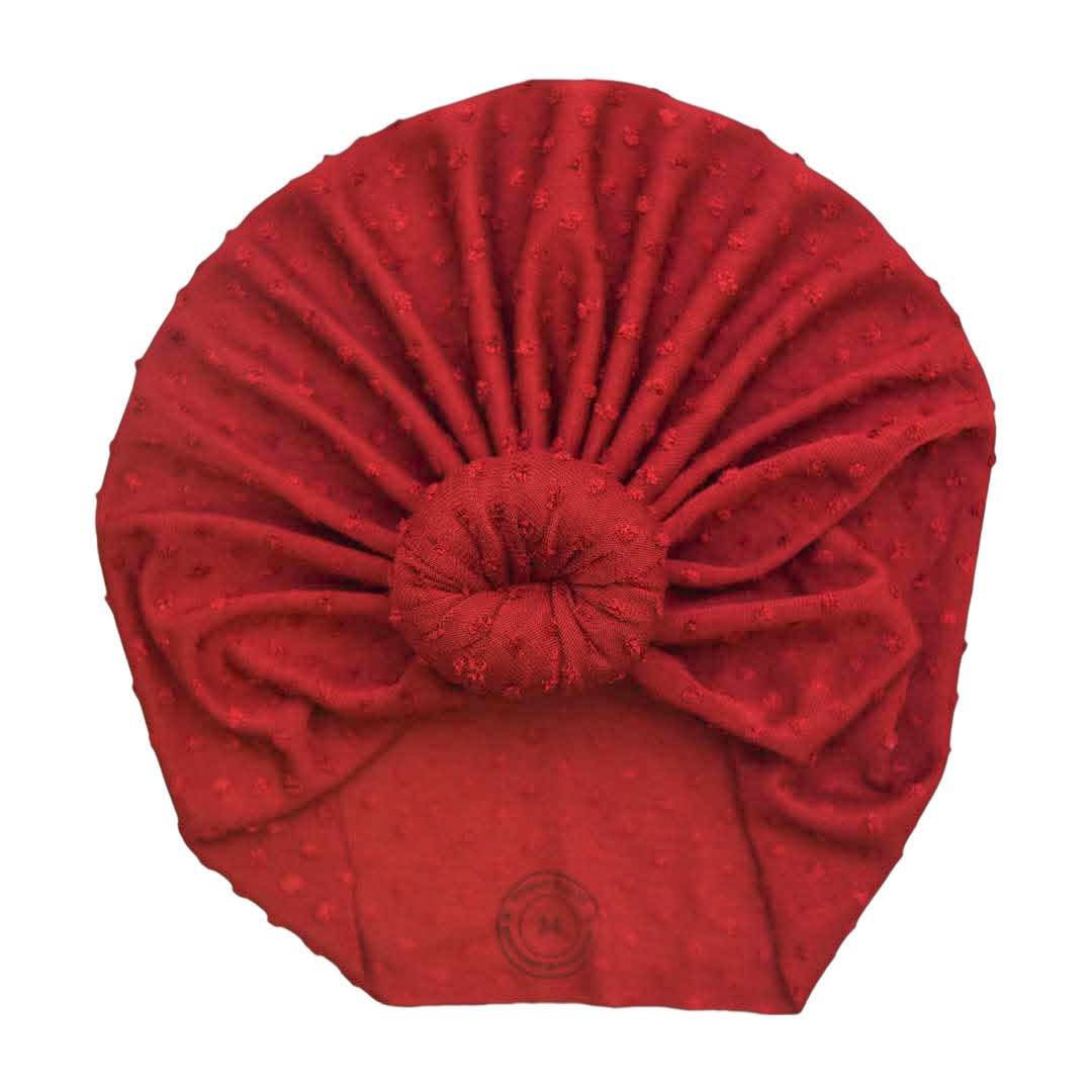 Holly | Really Red | Swiss Dot Headwrap - Bunny Knots