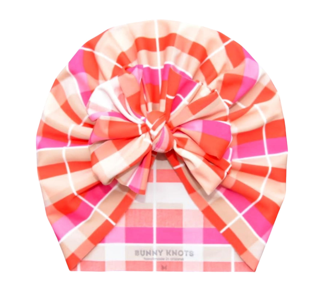 Renny | Sugar Plaid | Swim Headwrap - Bunny Knots