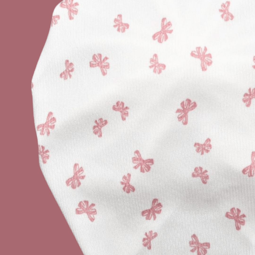 Ruthie | Pink Bows | Ribbed Headwrap - Bunny Knots