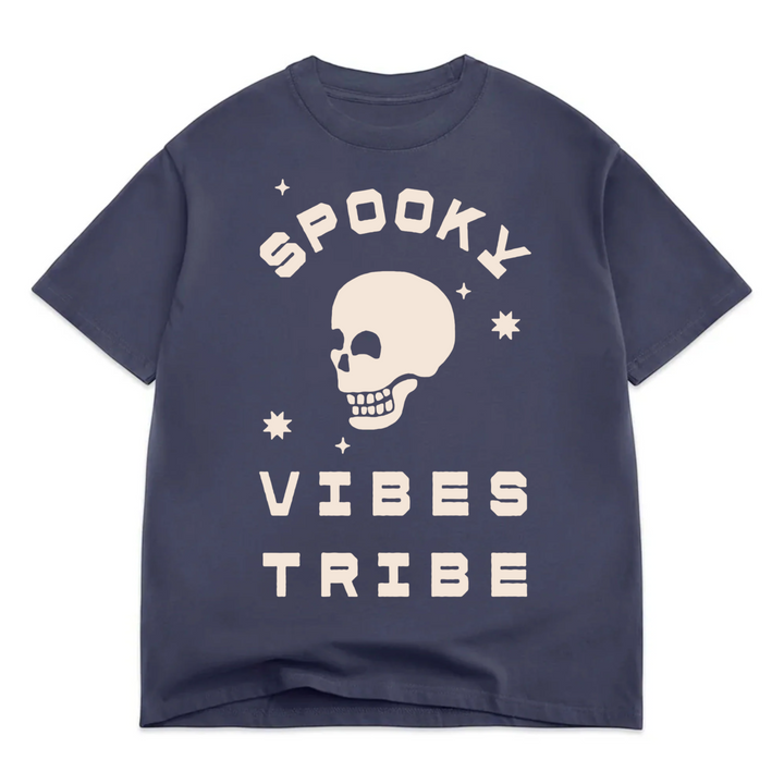 Spooky Vibes Tribe Oversized Drop Sleeve T-Shirt