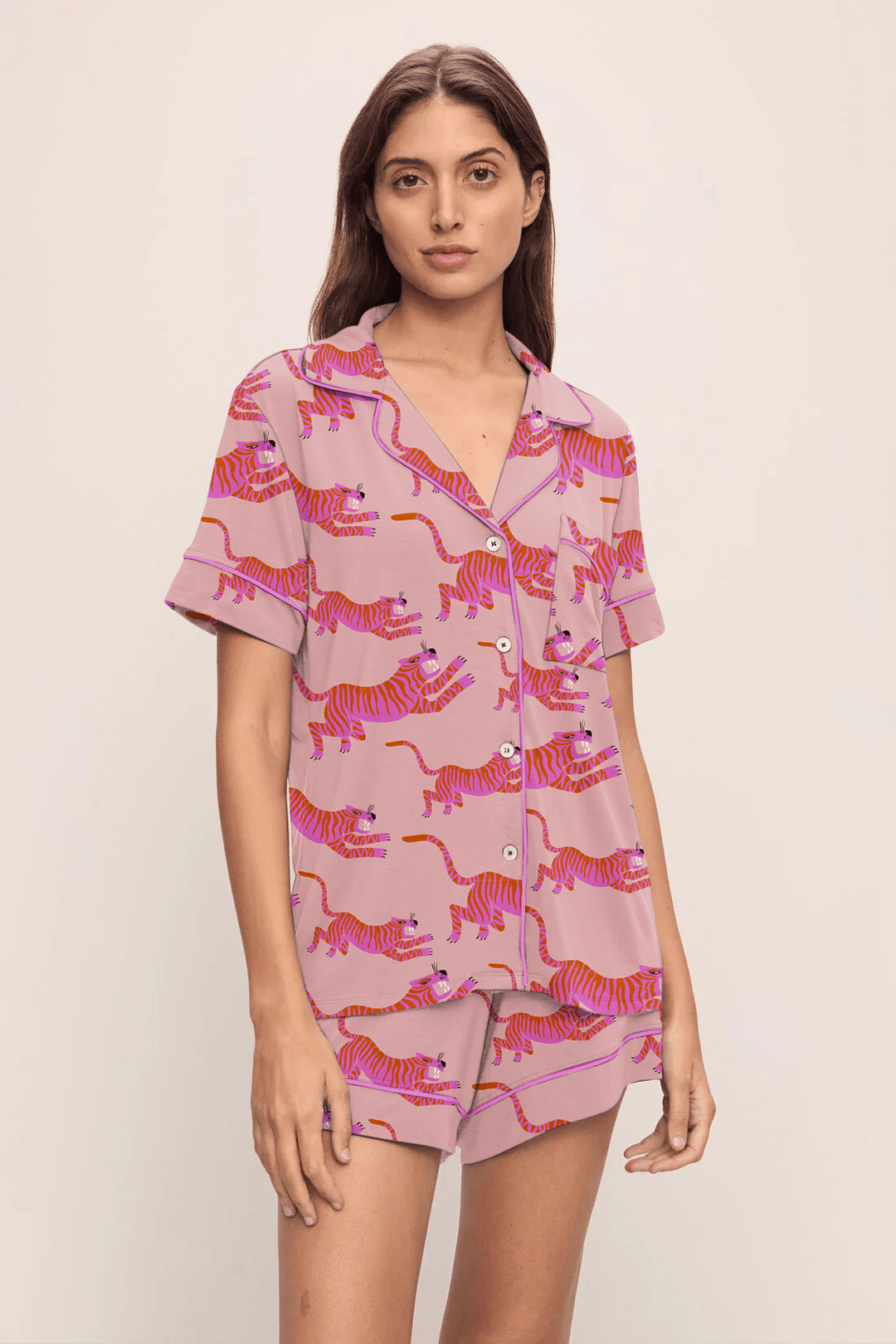Tiger Tales | Women's Lounge Short Set - Bunny Knots