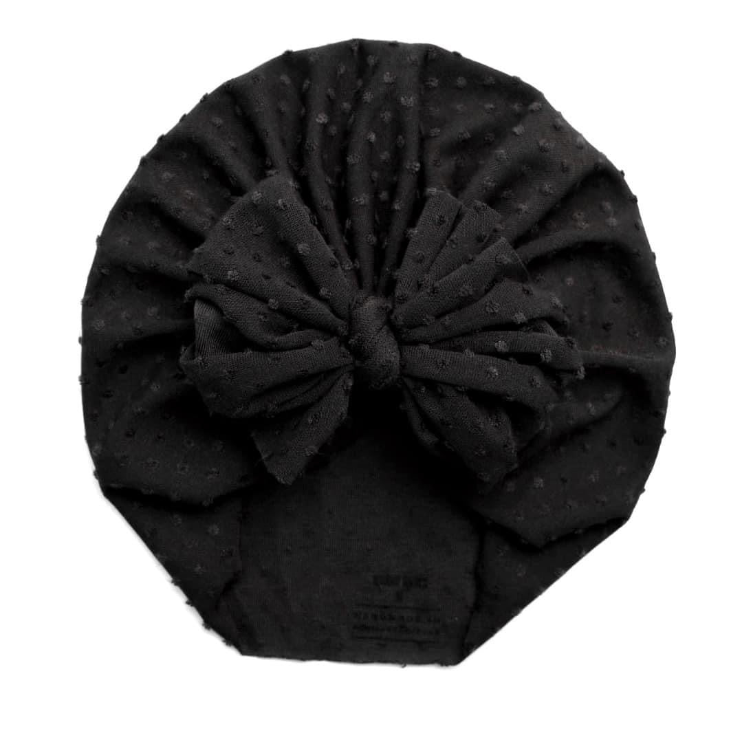 Jewel | Black Out | Shabby Swiss Dot Headwrap - Bunny Knots